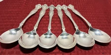 1847 ROGERS*VINTAGE GRAPE PATTERN*(6)GUMBO SPOONS*EXCELLENT CONDITION*1904