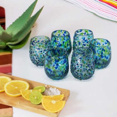 Hand-Blown Mezcal & Tequila Sipping Glasses From Mexico   Set of 6 | Authe