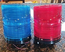 Pair Of Red Blue Industrial Strobe Lights Wstrobe Pattern Options Tested