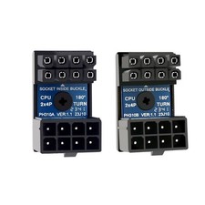 2 PCS ATX 8 Pin EPS Male to Female 360 Degree Angled Power Adapter CPU 12V