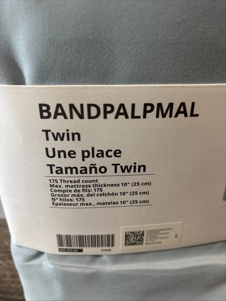 IKEA Twin Set (Bandpalpmal) 175 Thread Count Brand New Light Blue - Image 2 of 3