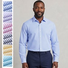 Mens Dress Shirts Regular Fit Formal Office Stripe Pattern,Single Cuffs