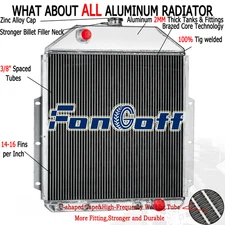 For 1942-1952 Ford F1 F2 F3 Pickup Chevy V8 Config 3 Row Aluminum Radiator