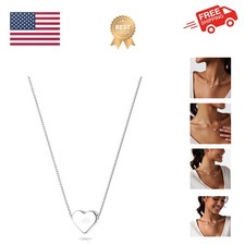 Dainty Gold Heart Necklace for Women Trendy 14K Gold/Silver Plate Cute Heart ...