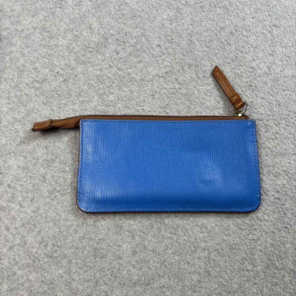 Bolso de hombro de cuero Dooney & Bourke para mujer azul tostado con cremallera superior bolsa de muñeca Foto 3 de 4