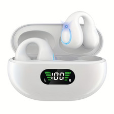 Wireless Earbuds Bluetooth 5.4 Open Ear LED Case ENC Mic Low Latency Sport