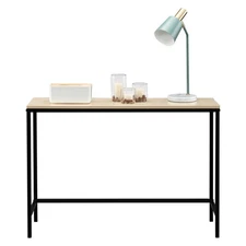 Industrial Style Porch Table Single Layer Light Walnut Color Triamine NEW -