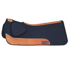C-P857 Hilason Western Wool Felt Gel Horse Saddle Pad Grey W/ Cowhide Leather