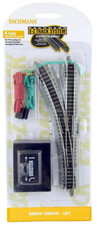 N Bachmann 44861 E-Z Track Nickel Silver Left Remote Turnout NIP
