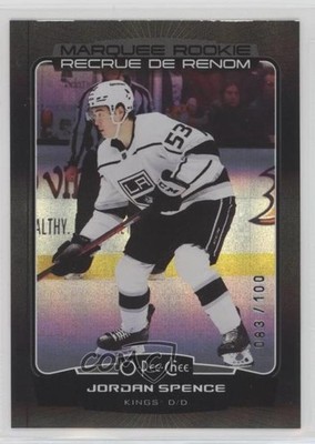 2022-23 O-Pee-Chee Marquee Black Rainbow 83/100 Jordan Spence #556 Rookie RC 1o3