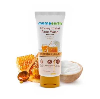 Mamaearth Honey Malai Face Wash with Honey & Malai For Nourishing Glow 100ml