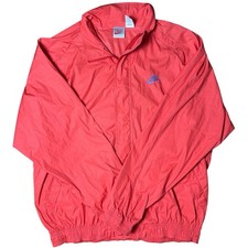 80s 90s vintage red orange Nike windbreaker blue embroidered Swoosh logo