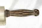 Vintage White Marble Rolling Pin Rustic Rare Wood Handles Baking Kitchen Tool — photo 5