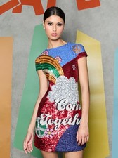 Alice +Olivia X The Beatles Clyde Shift Dress Come Together size 2 NWT $995