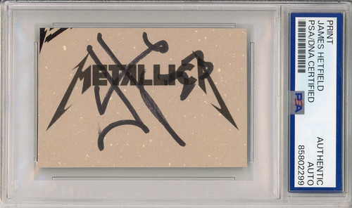 James Hetfield Metallica Logo SIGNED Autograph Cut Signature PSA DNA COA Auto