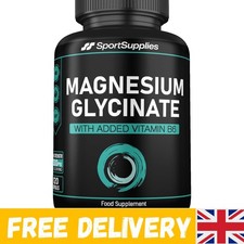Natural 1500mg Magnesium Glycinate Capsules with Vitamin B6 - 120 Non-GMO Units 0.12 per thousand milligrams