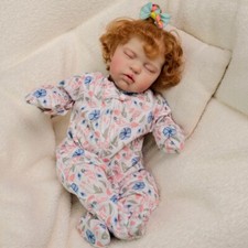 19" Artist Finished Reborn Baby Doll Girl Teddy Hand-Rooted Hair Handmade Toy