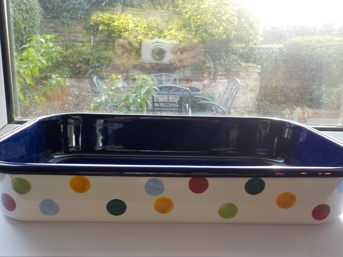 Emma Bridgewater Polka Dot Enamel Roasting Tray, 34cms, BNWT