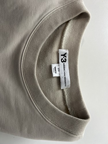 Y-3 adidas YOHJI YAMAMOTO Sweatshirt Logo Size M Beige Gray Crew-neck Used - Picture 10 of 10