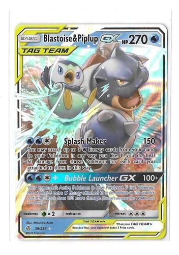 Pokemon S-Chinese Card Sun&Moon CSM2aC-157 SR Blastoise & Piplup