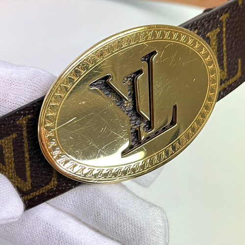 Louis Vuitton Monogram Saint Tulle Oval Belt 80/32 M9842 Auth Used - Picture 8 of 22