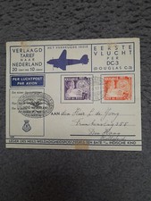 LUCHTPOST 1e VLUCHT PER DC-3 INDIE-NEDERLAND/SEMARANG-DEN HAAG 1937