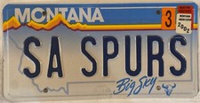 Vanity NBA SAN ANTONIO SPURS license plate Basketball Champ Duncan Parker