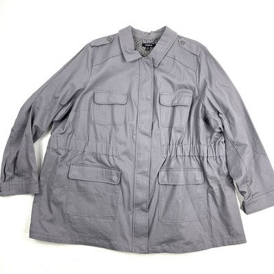 twill anorak jacket plus size