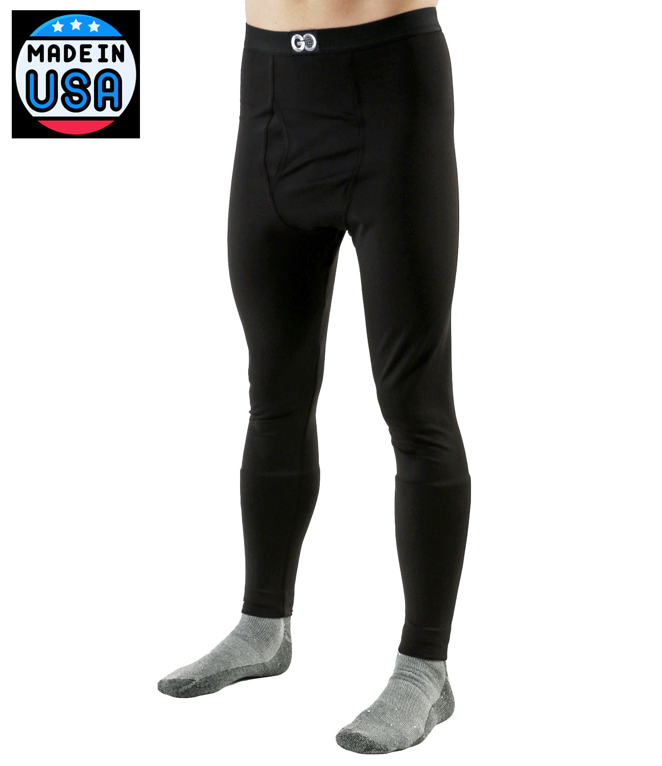 Men's  thermal base layer long johns underwear bottoms warm Winter fleece lined
