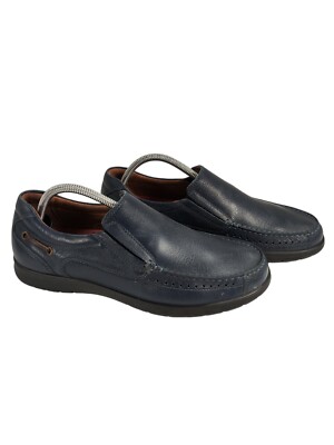 Atrai Street 3713 Shoes Men's Size US 9 Blue Leather Slip On Loafer Comfort 