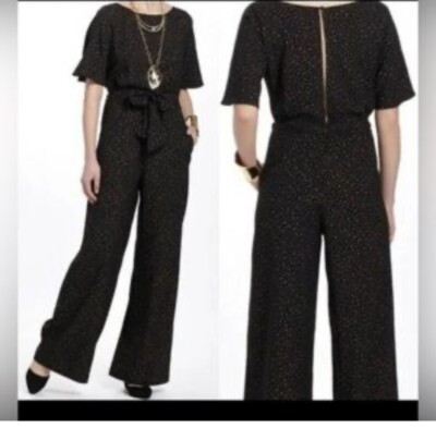 ANTHROPOLOGIE COREY LYN CALTER Star Print Jumpsuit in Black Size PXS
