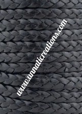 Flat Braided Leather Cord 50 Meter Genuine Leather - By Unnati Creations India