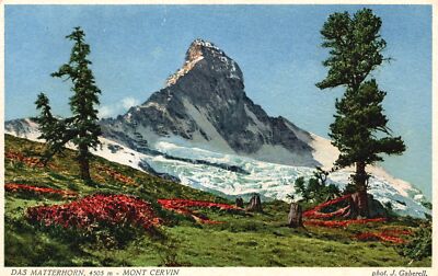 Das Matterhorn Mont Cervin Pyramidal Peak Mountain Vintage Postcard