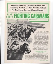 1940s Prospectus for Zane Grey's Book " Fighting  Caravans"