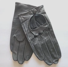 Vintage men's Leather Driving Gloves, Genuine, Korea, Size L.