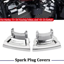 Chrome Spark Plug Covers For Harley Touring Road King Glide 17-23 Softail 18-23