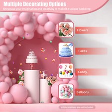 3 Pcs Round Cylinder Pedestal Stand For Wedding Party Display Stand Decor White