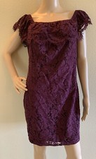 Gently Worn Forever 21 Plus Size Purple Floral Lace Tiered Shift Dress Size 0X