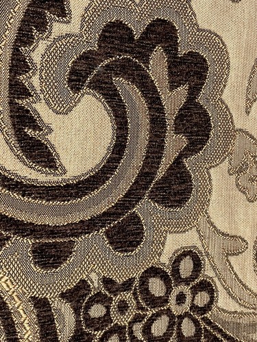 Polsterung Stoff geschnitten Samt Blumenmuster 56"W Farbe braun kostenloser Versand/Rückgabe - Bild 6 von 7