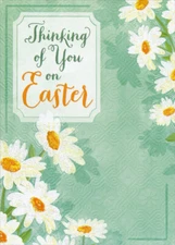 Designer Greetings Large Sparkling White Daisies Thinking of You Easter Card