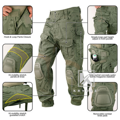 KRYDEX G3 Combat Trouser Tactical Pants w/ Knee Pads Desert