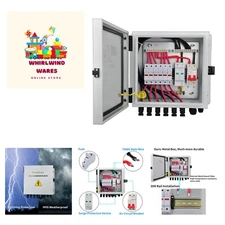 PV Combiner Box, 6 String Solar Combiner Box with 15A Rated Current Fuse, Sur...