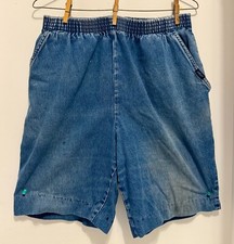 Vintage 1980's Chic Ladies 14 Petite Mom Jean Shorts Elastic Waist