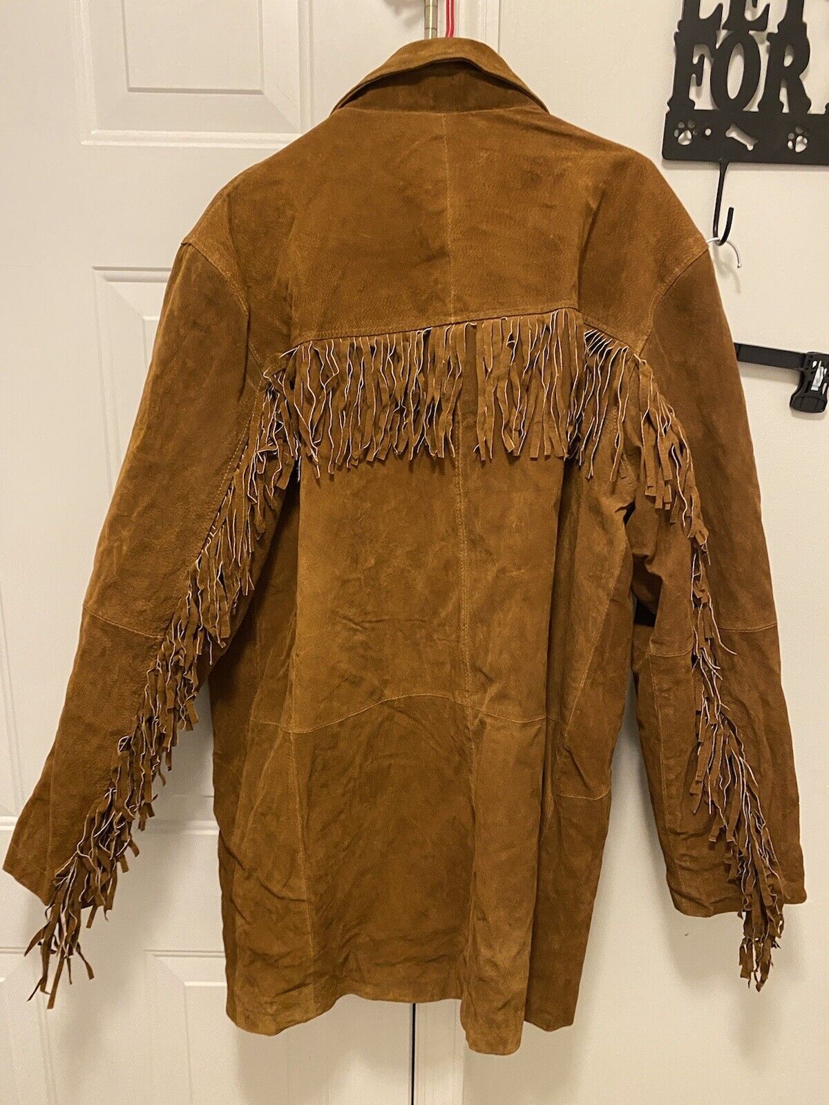 KingSize Tan Suede Leather Fringed Jacket Large B… - image 4