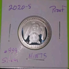 2020 S American Samoa NP PARK Washington Quarter .999 SILVER Proof FROSTY Bat ST