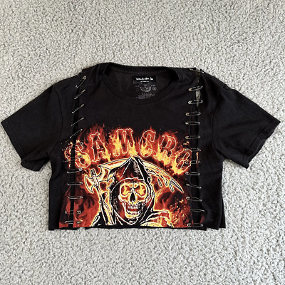 Sons of Anarchy x I Am Koko LA Reworked T Shirt Women's Large Black Cut Off