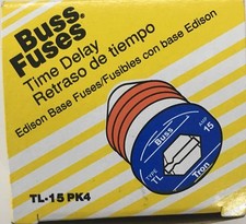 Bussman TL-15PK4 Box of 4 15 amp Edison Base Plug Fuse