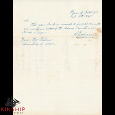 President Andrew Johnson signed Handwritten Letter JSA LOA Vintage Auto Z1400