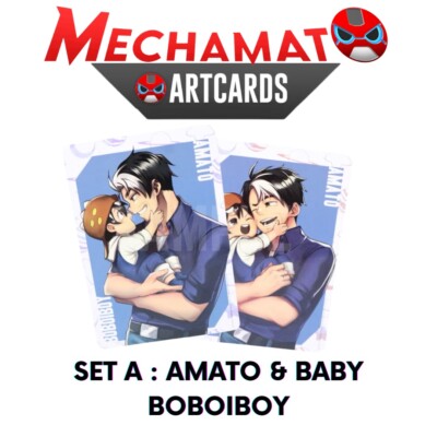 Official Monsta Mechamato Art Card Set A (2 Pieces) : Amato & Baby BoBoiBoy