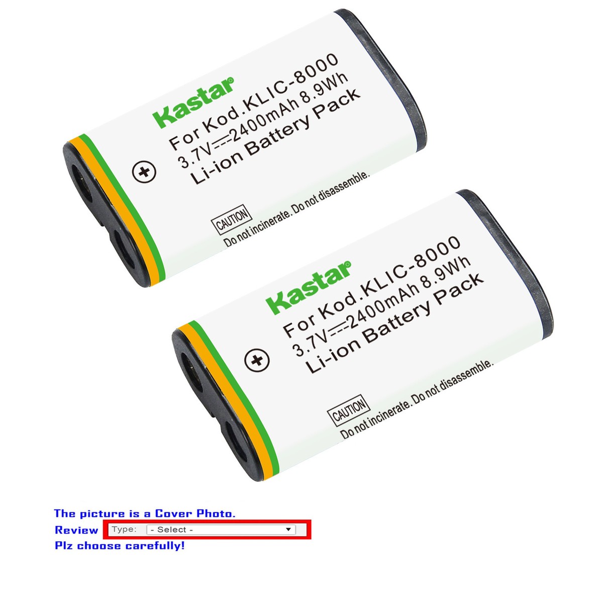 Kastar Replacement Battery for Kodak KLIC-8000 & Kodak Z712 IS